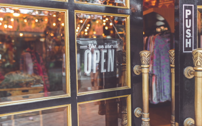 Retail Clothing Store Yes We Are Open Sign