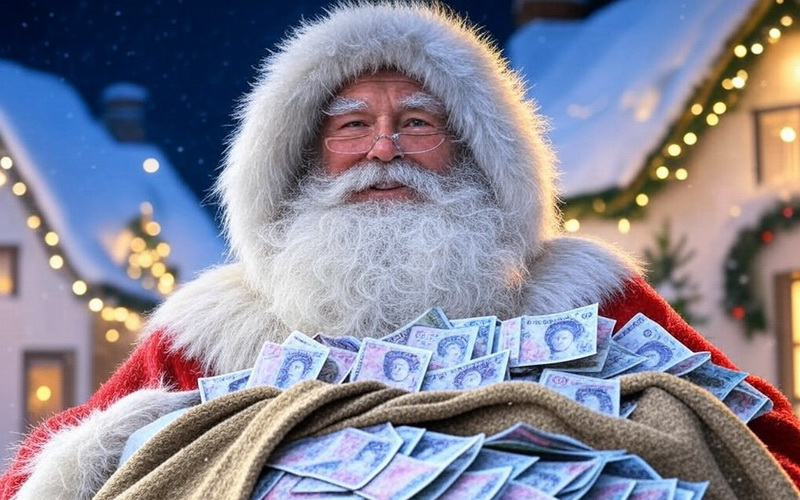 Santa With Cash