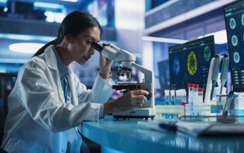 Scientist in a biotech lab